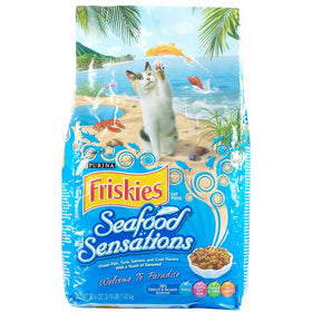 Friskies Dry Cat Food, Seafood Sensations, 50.4 Ounce Bag