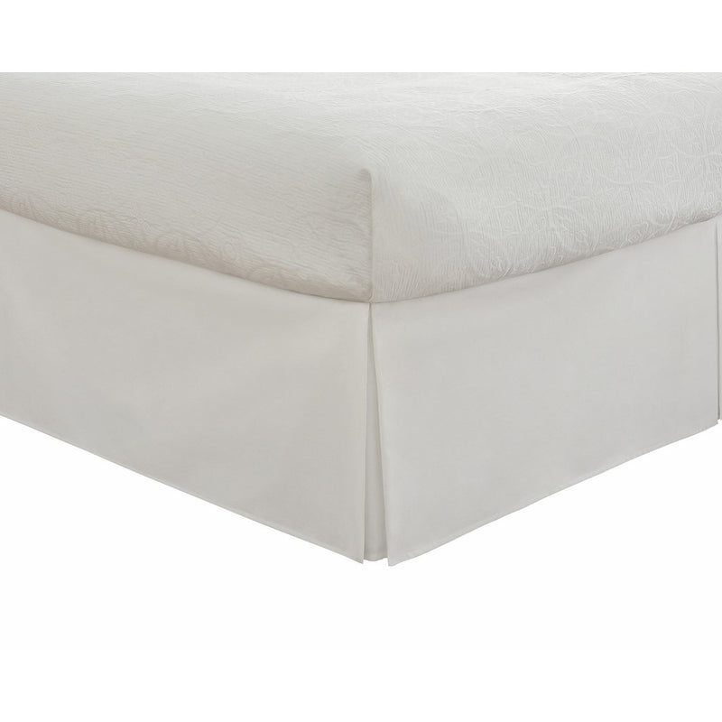 Fresh Ideas Tailored Poplin Bedskirt 14-Inch Drop Queen, White