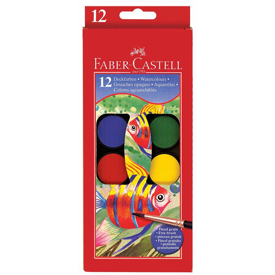 Faber Castell Watercolor Paint Set With Brush - Premium Washable Watercolors for Kids