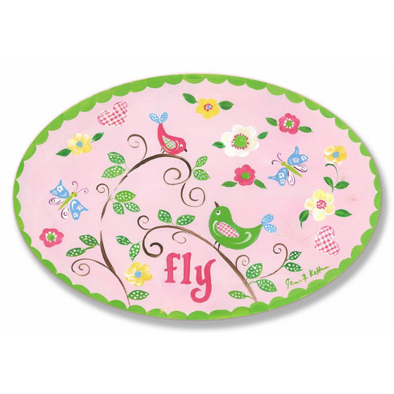 The Kids Room by Stupell Fly Birds on Branches Oval Wall Plaque
