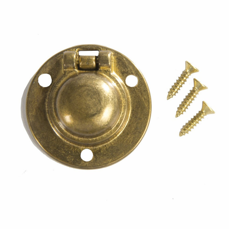 Flush Ring Pull Round 1-1/2" Brass