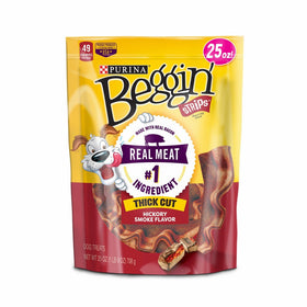 Purina Beggin' Thick Cut Hickory Smoked Flavor Dog Snacks - (1) 25 oz. Pouch