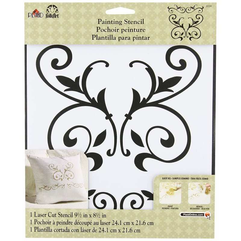FolkArt Large Painting Stencil, 30594 Scroll