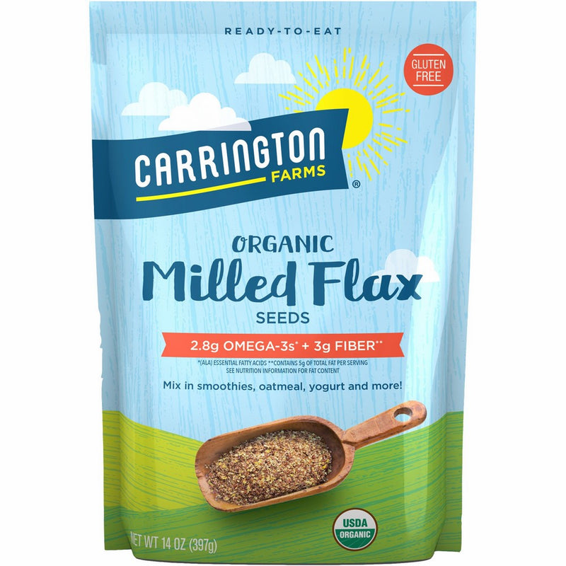 Carrington Farms Organic Milled Flax Seed, Gluten Free, USDA Organic, 14 Ounce, Packaging May Vary