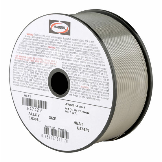 Harris 0308LF5 308L Welding Wire, Stainless Steel Spool, 0.035" x 10 lb.