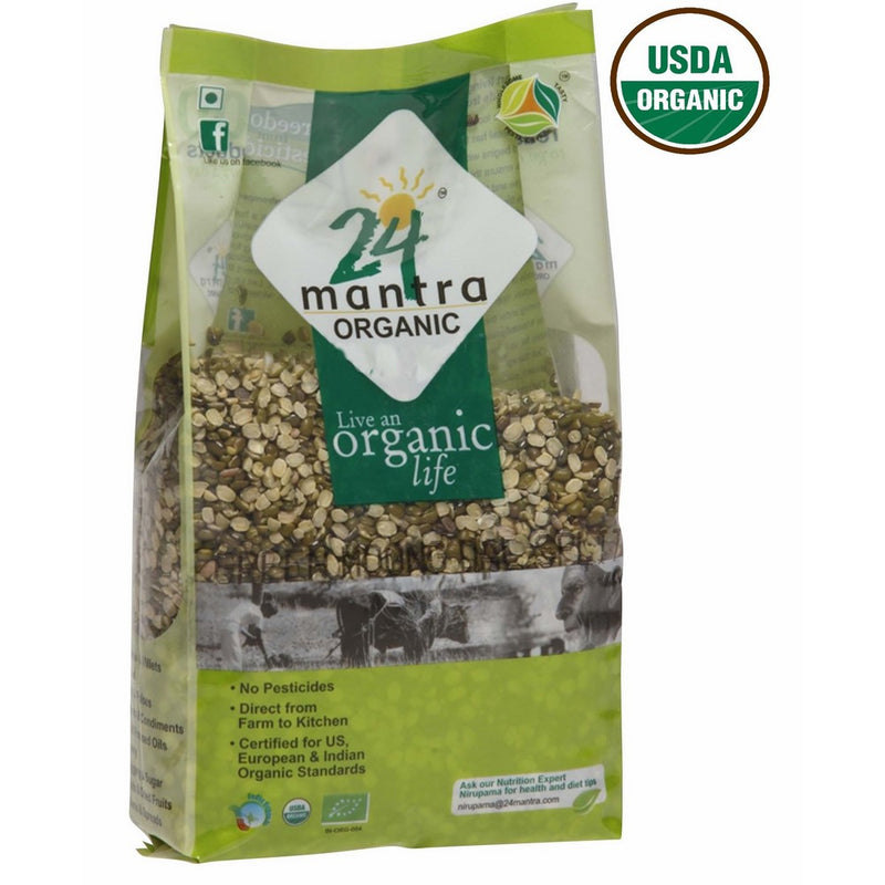 Organic Split Green Gram (Green Moong Dal Split)