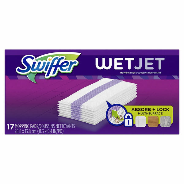 Swiffer WetJet Hardwood Floor, Wet Jet Mop Pad Refills, Original Scent Refill, 17 Count