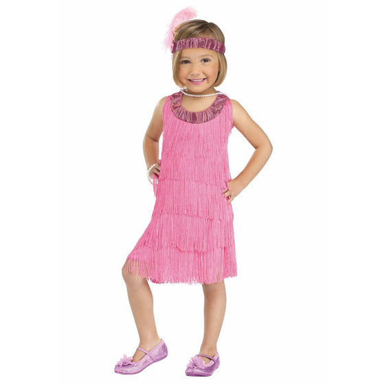 Fun World Costumes Baby Girl's Flapper Toddler Costume, Pink, Large 3T-4T