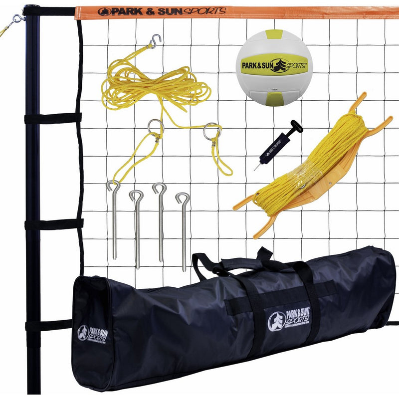 Park & Sun Sports Tournament 179: Portable Outdoor Volleyball Net System, Orange