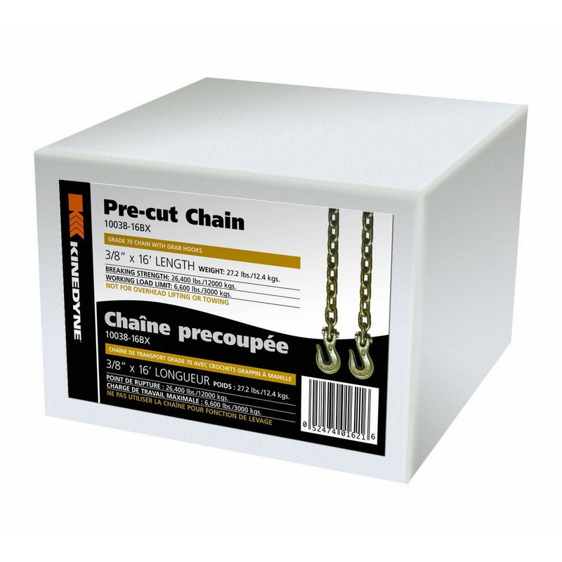 Kinedyne (10038-16BX) 3/8" x 16' Grade-70 Transport Chain Assembly