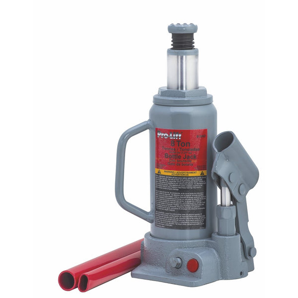 Pro Lift B-008D Grey Hydraulic Bottle Jack - 8 Ton Capacity