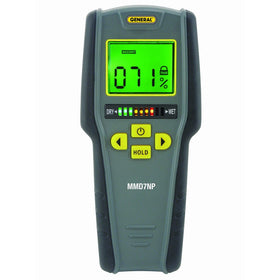 General Tools MMD7NP Moisture Meter, Pinless, Digital LCD with Tricolor Bar Graph