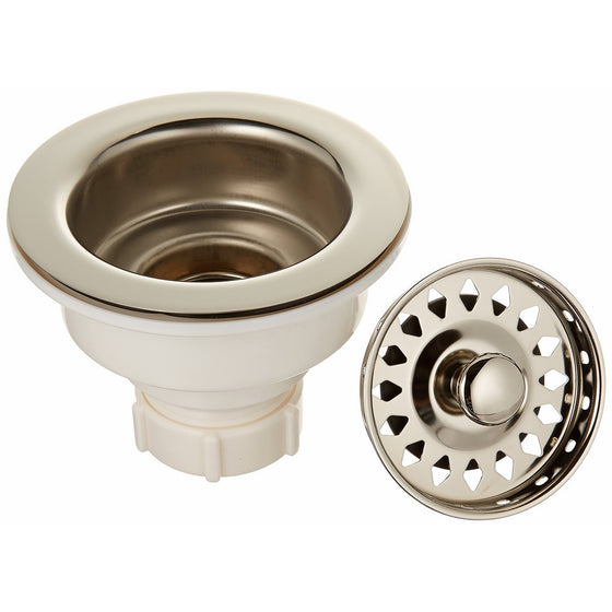 Jones Stephens B02405 Polished Nickel Basket Strainer