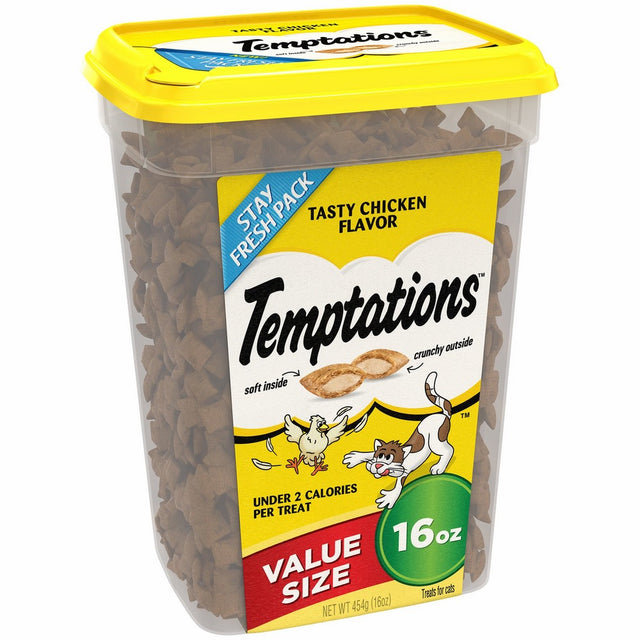 Temptations Classic Treats for Cats Tasty Chicken Flavor 16 Ounces (Pack of 4)