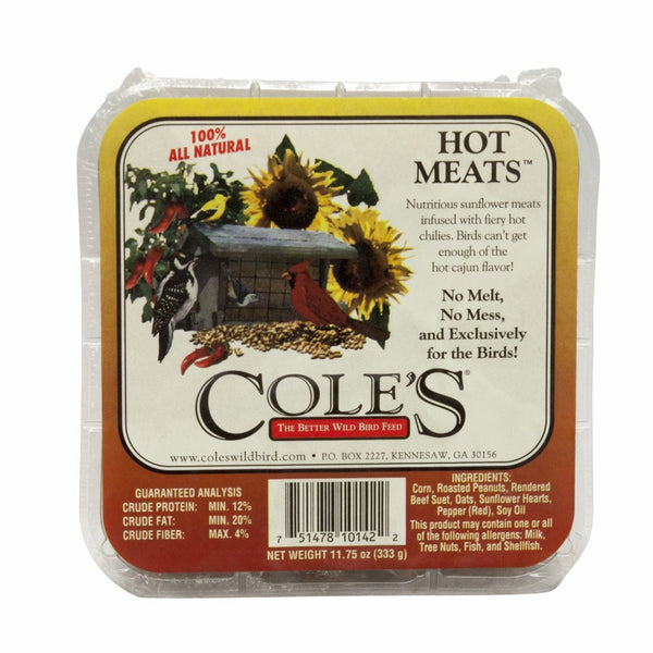 COLES WILD BIRD PRODUCTS INC 751478101422 Coles Wild Bird Products Hmsu 11.75 Ounce Hot Meats Suet-Quantity 12