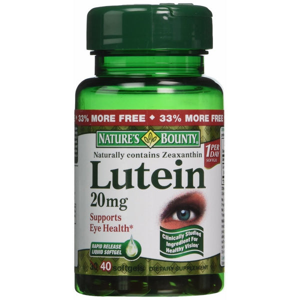 Nature's Bounty Lutein 20mg, 40 Softgels (Pack of 4)