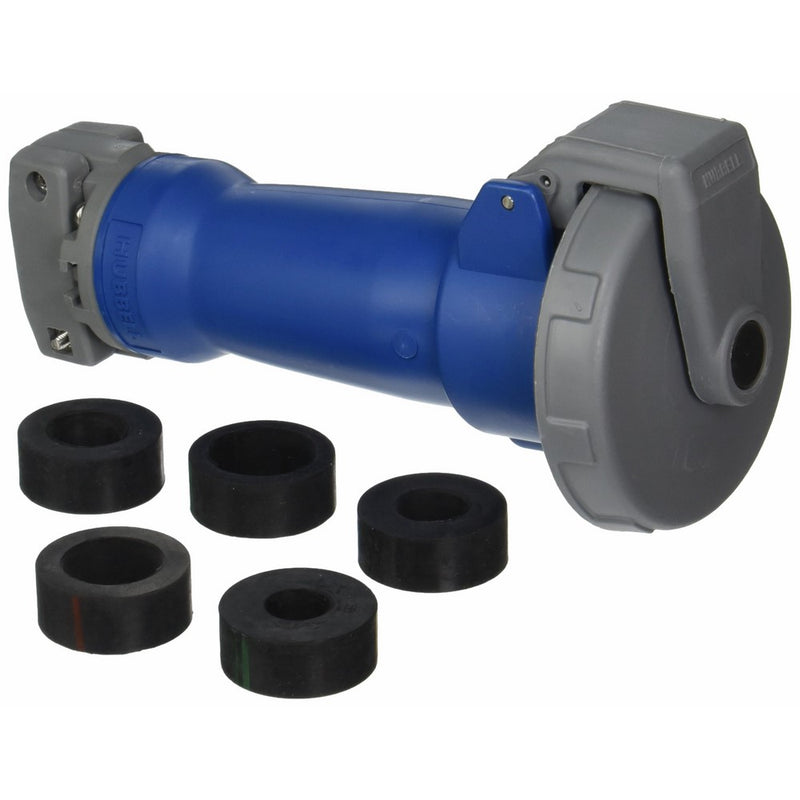 Hubbell HBL430C9W Pin and Sleeve IEC Connector, 3 Pole, 4 Wire, 30 amp, 3 Phase, 250V, Watertight