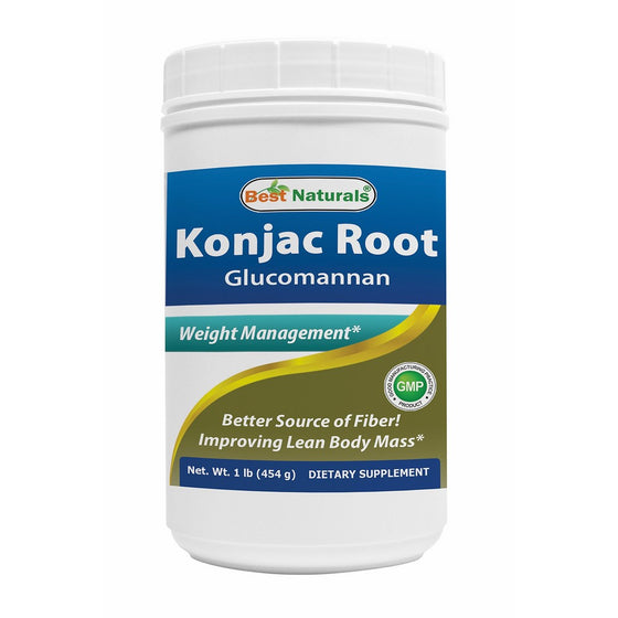 Best Naturals Glucomannan Weight Loss Pure Powder from Konjac Root, 1 Pound - 100% Natural Weight Loss Diet Powder That Really Work Fast - Best Appetite Suppressant - Boosts Metabolism