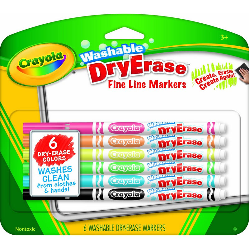 Crayola Fine Line Washable Dry Erase Markers (6 Count)