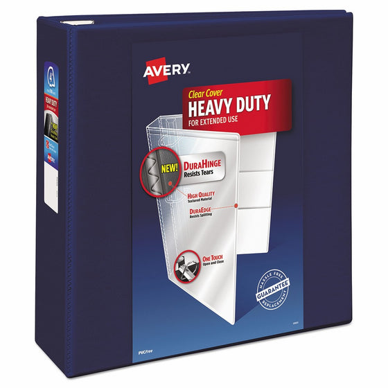 Avery Heavy-Duty Reference View Binder with 4-Inch One Touch EZD Ring, Navy Blue (79804)