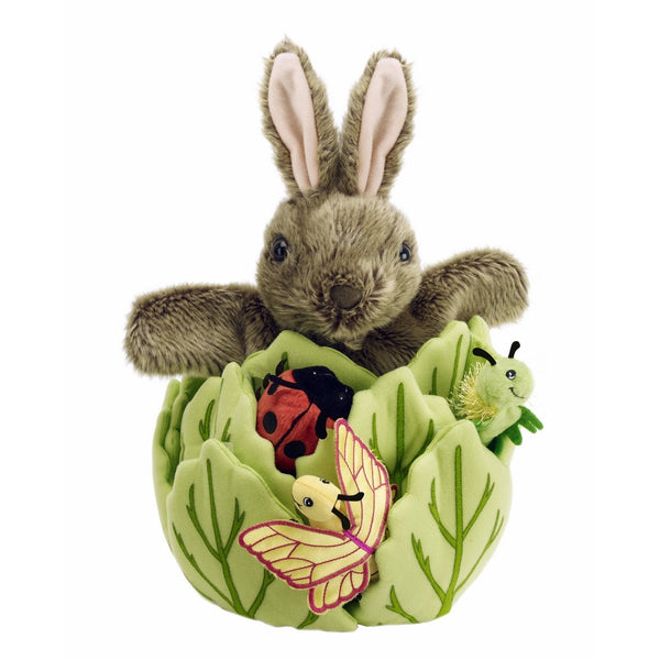 The Puppet Company Hide-Away Puppets Rabbit in a Lettuce (with 3 Mini Beasts)