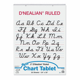 D'Nealian Chart Tablet, 24"X32", Cursive, 25 Sheets