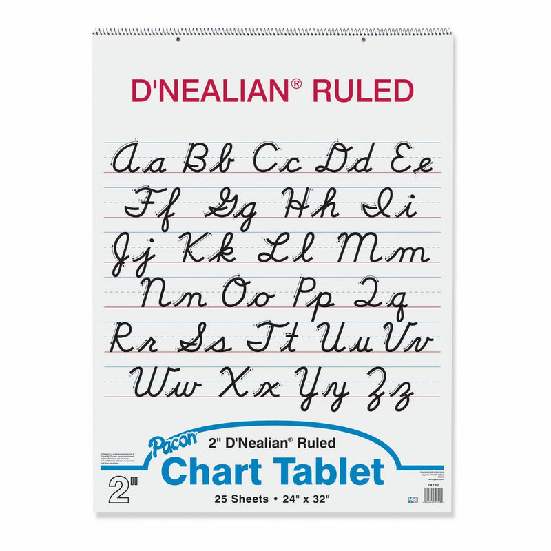 D'Nealian Chart Tablet, 24"X32", Cursive, 25 Sheets