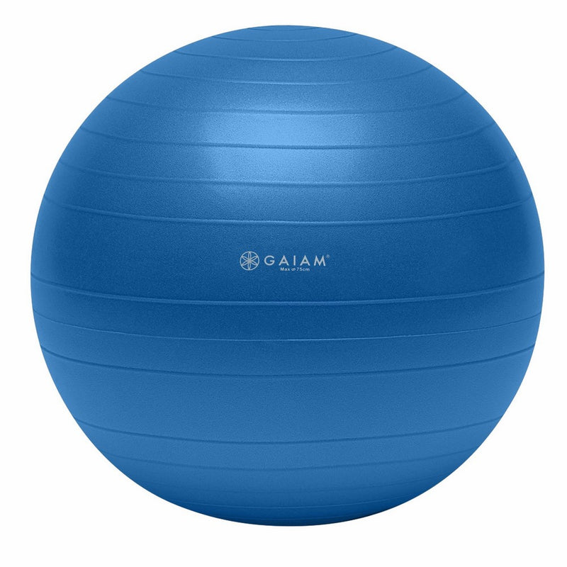 Gaiam Total Body Balance Ball Kit - Includes 75cm Anti-Burst Stability Exercise Yoga Ball, Air Pump, Workout Program
