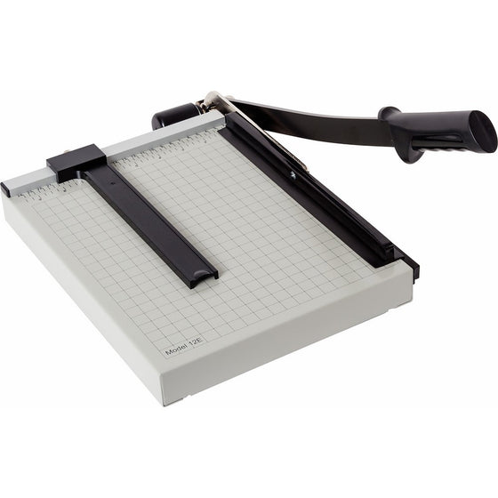 Dahle 12e Vantage Paper Trimmer, 12" Cut Length, 15 Sheet, Automatic Clamp, Adjustable Guide, Metal Base with 1/2" Gridlines, Guillotine Paper Cutter