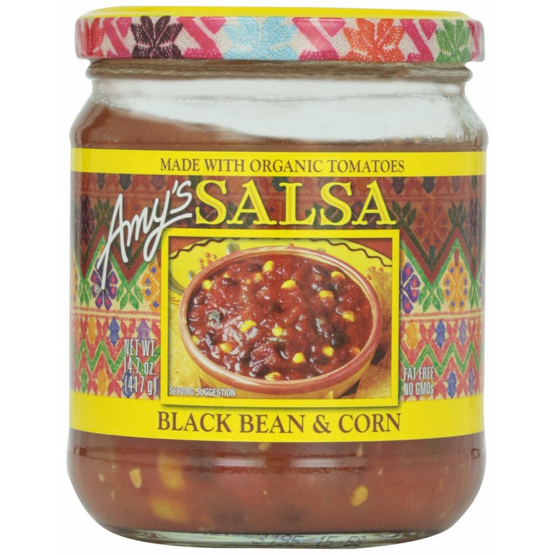 Amy's Organic Salsa, Fat Free Tomato, Black Bean & Corn, 14.7 Ounce