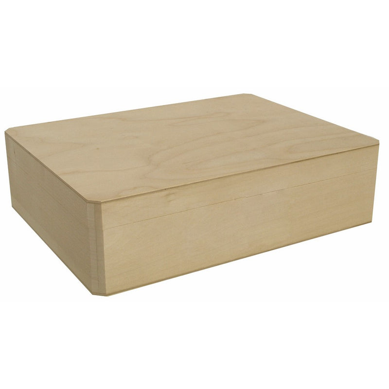Walnut Hollow Unfinished Wood Cornice Box with Hinged Lid for Arts, Crafts, Hobbies and Home Storage