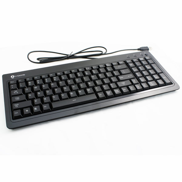 I-Rocks Black 104 Key USB Wired Backlit Gaming Keyboard - Orange LED (KR-6820E-BK)