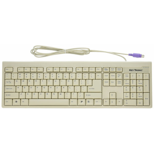 104KEY PS2 Keyboard Beige Large L-shaped Enter Key