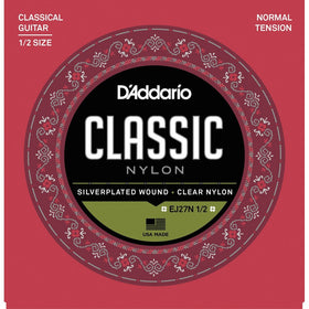 D'Addario EJ27N 1/2 Student Nylon Fractional Classical Guitar Strings, Normal Tension
