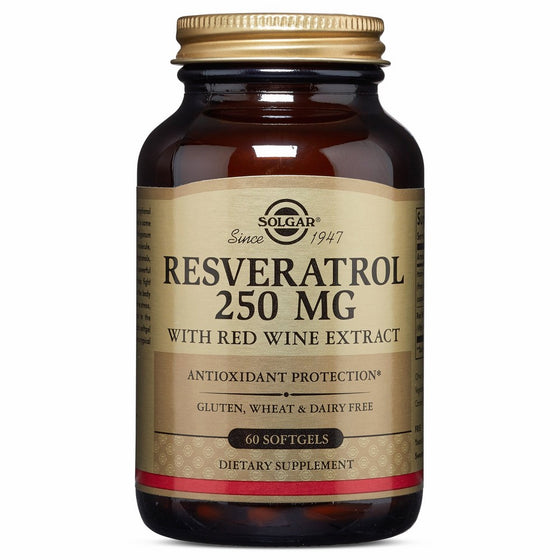 Solgar - Resveratrol with Red Wine Extract, 250 mg, 60 Softgels