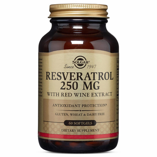 Solgar - Resveratrol with Red Wine Extract, 250 mg, 60 Softgels