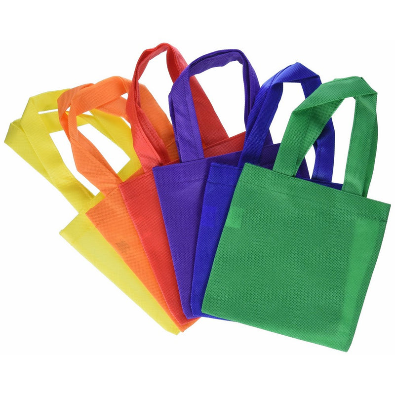 Fun Express Poly Non-Woven Party Tote Bags - 6 Inches - 12 Piece Pack