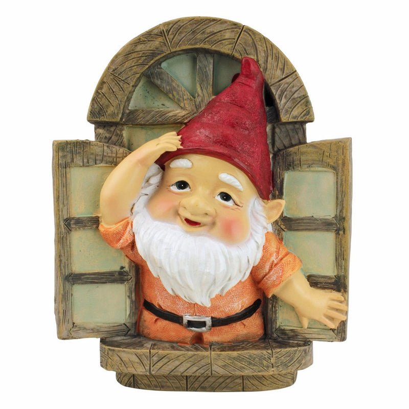 Garden Gnome Statue - Knothole Welcome Gnomes - Gnome Tree Window - Fairy Garden - Gnome Village