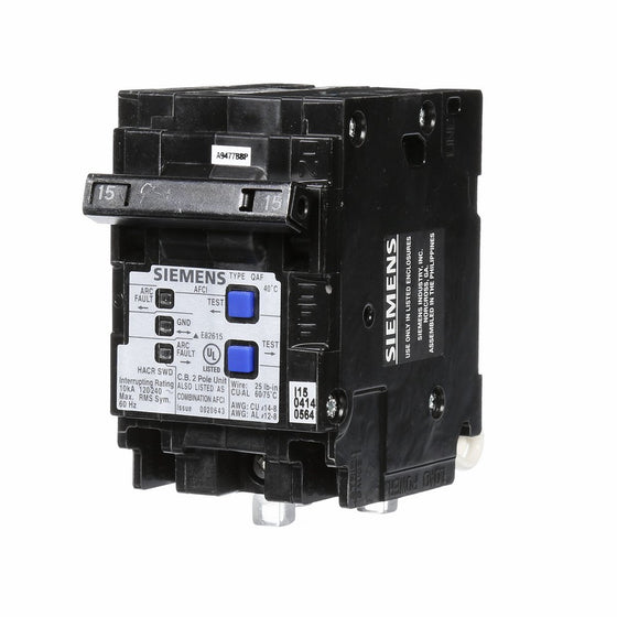 Siemens Q215AFCP 2-Pole 120-Volt combination type arc fault circuit interrupter