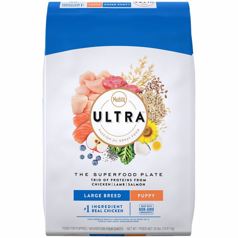 Nutro ULTRA Large Breed Puppy Dry Dog Food—The Superfood Plate: Trio of Proteins From Chicken, Lamb and Salmon, 30 Pound Bag