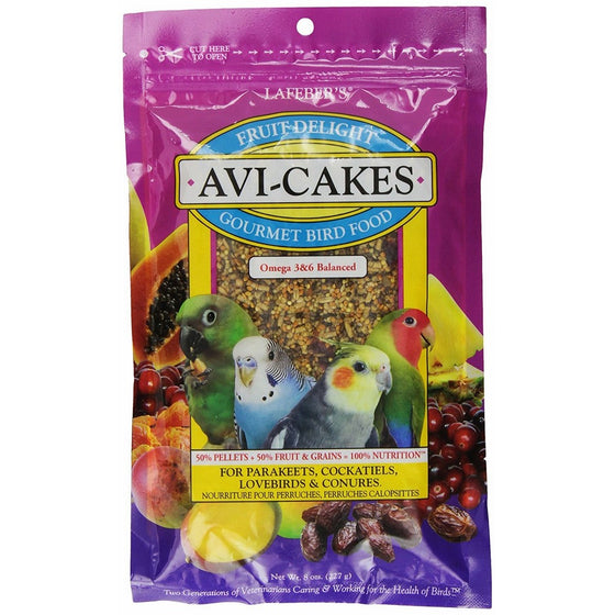 Lafeber's Fruit Delight Avi-Cakes for Small Birds 8 oz