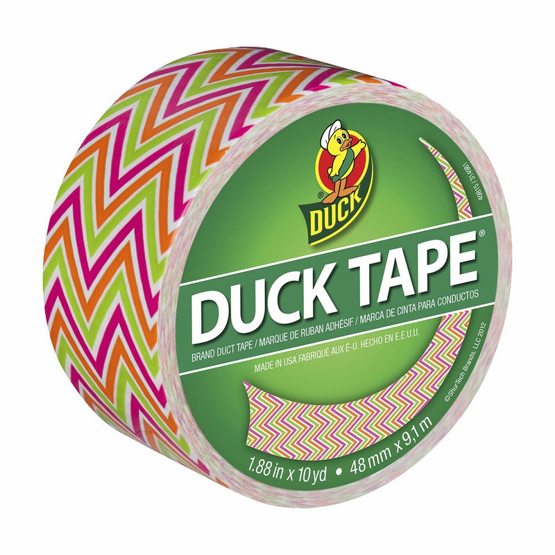 Duck Brand 280978 Printed Duct Tape, Zig Zags, 1.88 Inches x 10 Yards, Single Roll