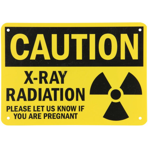 SmartSign Plastic Sign, Legend"Caution: X-Ray Radiation", 7" high x 10" wide, Black on Yellow