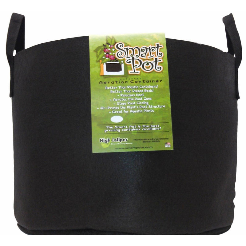 Smart Pots 15-Gallon Soft-Sided Container, Black with Strap handles