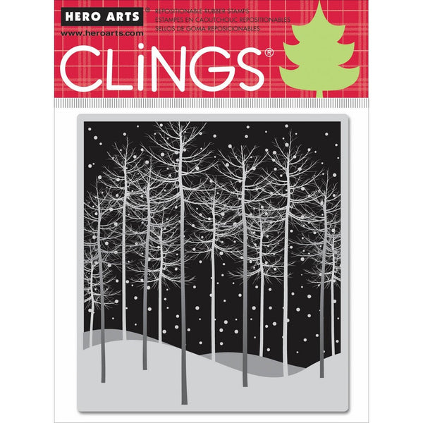 Hero Arts Rubber Stamps Winter Trees Cling Stamp