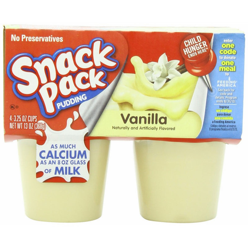 Snack Pack Vanilla Pudding, 3.25 Ounce (4 count)