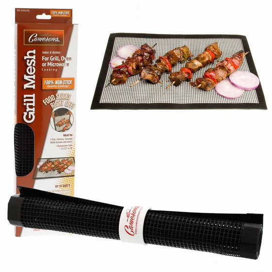 Grilling Mesh - Non-stick Grill Mesh"Rollable" Cooking Pan - Dishwasher safe & Reusable, for indoor or outdoor BBQ use