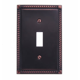 Amerelle 54TVB Georgian 1 Toggle Wallplate, Aged Bronze