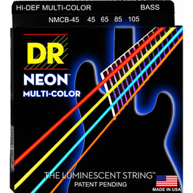 DR Strings NMCB-45 DR NEON 4 Bass Guitar String, Medium, Multi-Color