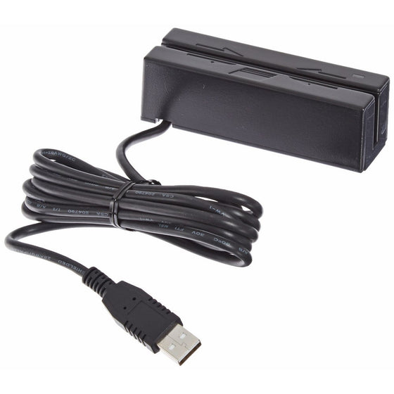 MagTek 21040104 Dual Track USB HID Magnetic Stripe Reader with 6' Cable, 60 in/s Swipe Speed, 5V, Black